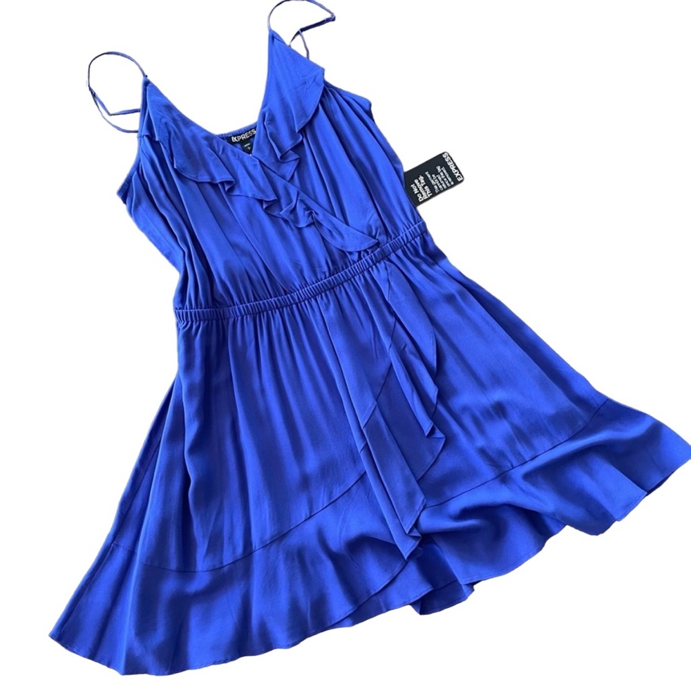 Express Ruffle Front Strappy Summer Dress Purple Women’s Size Large